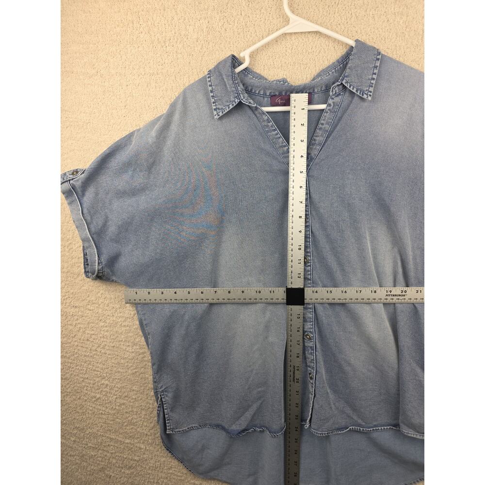 Gloria Vanderbilt Women's Denim Button Down Shirt Size 1X Classic Western Style - Picture 7 of 10